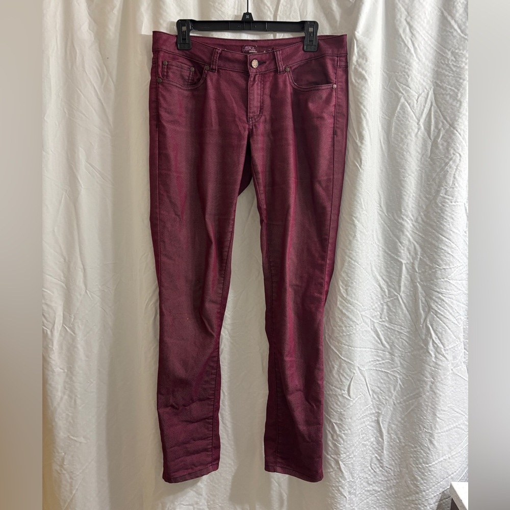 prAna Womens Kara Jeans Size 6 Wine Red Denim Organic Cotton